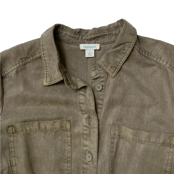 Sundance Wayside Cargo Utility Jumpsuit Vintage Wash Green Sage Sz Small - Picture 5 of 6